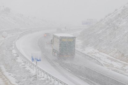 Situación en la A-15 con nieve