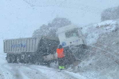 Accidente provocado por la nieve