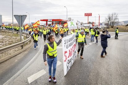 Después de las tractoradas las manifestaciones se realizaron a pie
