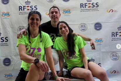 Maripi, Javier Caballero y Blanca Andrés tras las pruebas del Nacional Máster.