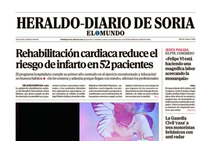 Portada de Heraldo-Diario de Soria de 16 de junio de 2024.