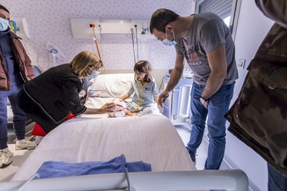 Los jugadores alegraron la mañana a los niños ingresados