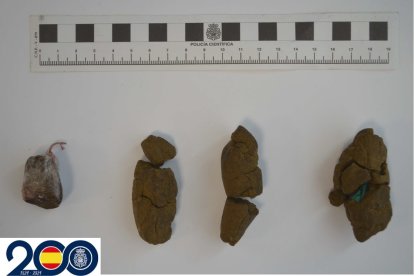 Imagen de las sustancias estupefacientes incautadas.