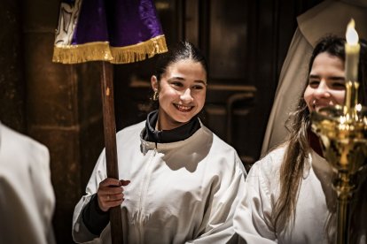 El Cristo recorrió los claustros de la Concatedral de San Pedro