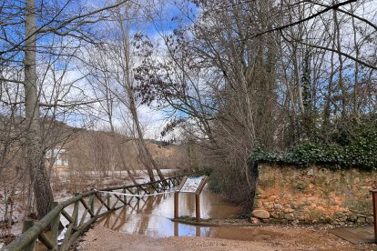 Paseos cubiertos por el agua en las márgenes.