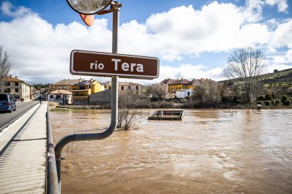 La borrasca Jana desborda las márgenes del Duero y alguno de sus afluentes en Soria.