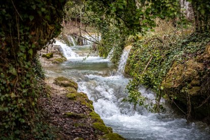 Las lluvias hacen que el agua surja con fuerza de entre las rocas aumentando la belleza de este entorno.