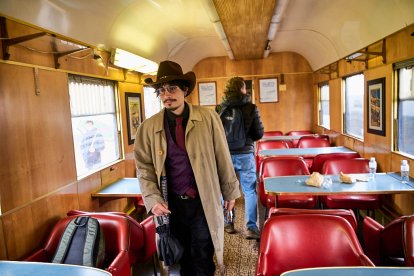 Visita de los trenes históricos del Torrenzo Express a Soria con vagones y locomotoras singulares.