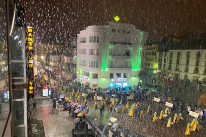 Granizada durante la procesión del encuentro en Soria