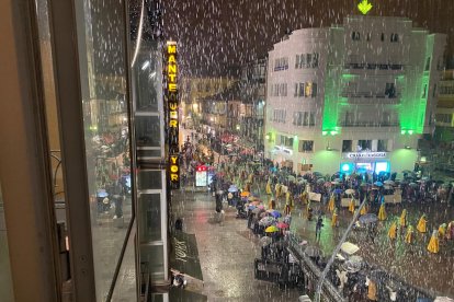 Granizada durante la procesión del encuentro en Soria