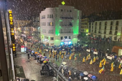 Granizada durante la procesión del encuentro en Soria