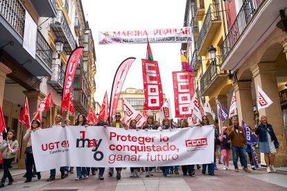 Manifestación en Soria con motivo del 1 de mayo, Día del Trabajador.