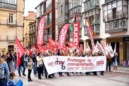 Manifestación en Soria con motivo del 1 de mayo, Día del Trabajador.