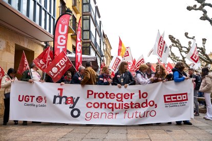 Manifestación en Soria con motivo del 1 de mayo, Día del Trabajador.