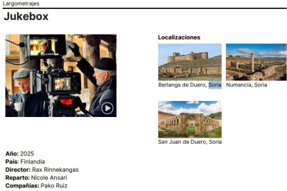 Ficha de Jukebox en la memoria de la Film Commission.