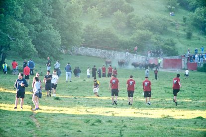 El rápido encierro matutino y el ambiente protagonizan la mañana del Lavalenguas en Valonsadero.