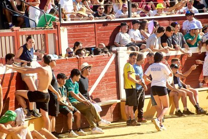 Las vaquillas tras recoger a los toros de La Saca prolongan el ambiente en el coso de San Benito.