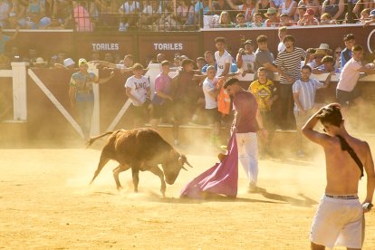 Las vaquillas tras recoger a los toros de La Saca prolongan el ambiente en el coso de San Benito.