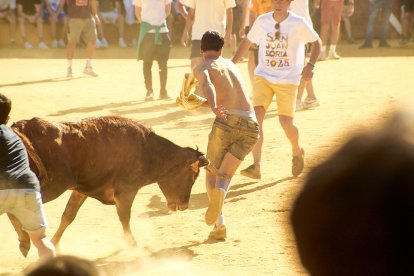 Las vaquillas tras recoger a los toros de La Saca prolongan el ambiente en el coso de San Benito.