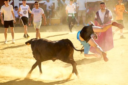 Las vaquillas tras recoger a los toros de La Saca prolongan el ambiente en el coso de San Benito.