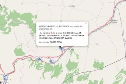 Información de la DGT en el punto del accidente.