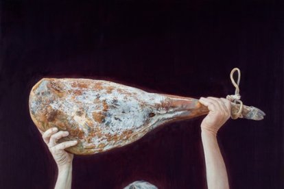 Cuadro 'Esto sí es un jamón', del soriano Juan Manuel Pérez.
