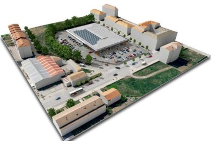 Recreación del futuro supermercado.