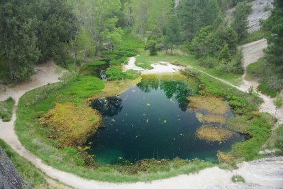 La Fuentona, con sus aguas turquesas y traslúcidas, esconde un sistema subterráneo que aún hoy permanece sin explorar del todo.