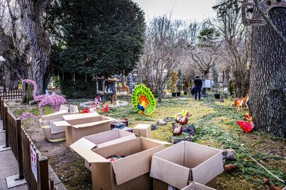 El frío invernal congeló ríos y fuentes