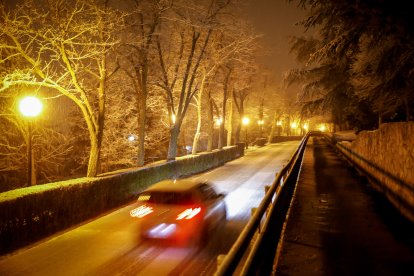 La nieve cubre Soria y el parque del Castillo