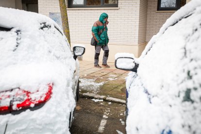 Acumulación de nieve en las calles y parques de Soria.