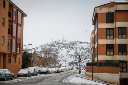 Acumulación de nieve en las calles y parques de Soria.