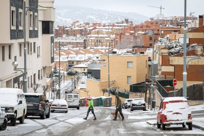 Acumulación de nieve en las calles y parques de Soria.