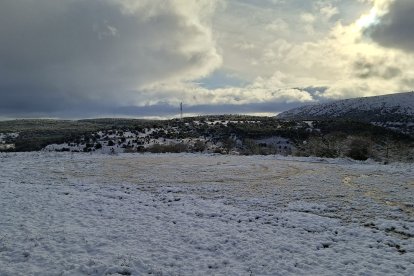Acumulación de nieve en las calles y parques de Soria.