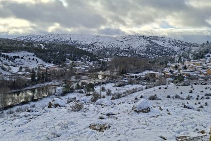 Acumulación de nieve en las calles y parques de Soria.