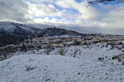 Acumulación de nieve en las calles y parques de Soria.