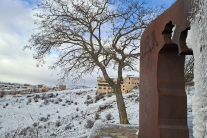 Acumulación de nieve en las calles y parques de Soria.