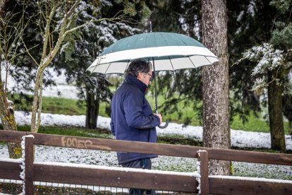 Estampas de capital y provincia con un manto blanco