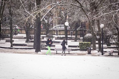 Estampas de capital y provincia con un manto blanco