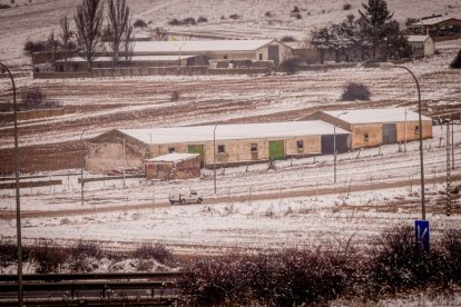 Estampas de capital y provincia con un manto blanco