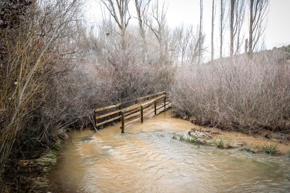 Zonas inundadas tras la fuerte crecida del río.