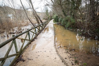 Zonas inundadas tras la fuerte crecida del río.