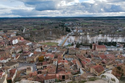 Imágenes aéreas de la crecida del Duero en Soria.