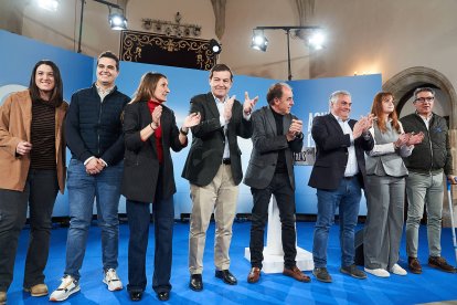 El candidato popular durante su intervención en Soria.