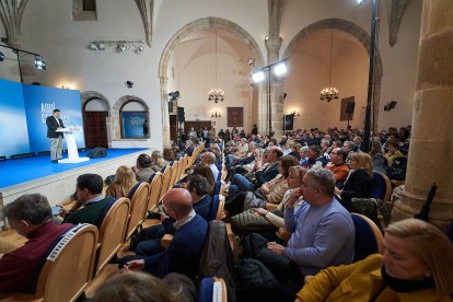 El candidato popular durante su intervención en Soria.