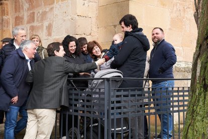 El candidato popular durante su intervención en Soria.