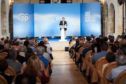 El candidato popular durante su intervención en Soria.