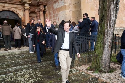 El candidato popular durante su intervención en Soria.