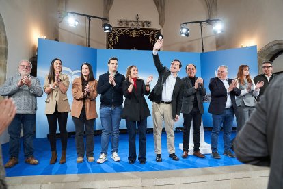 El candidato popular durante su intervención en Soria.