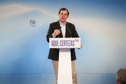 El candidato popular durante su intervención en Soria.